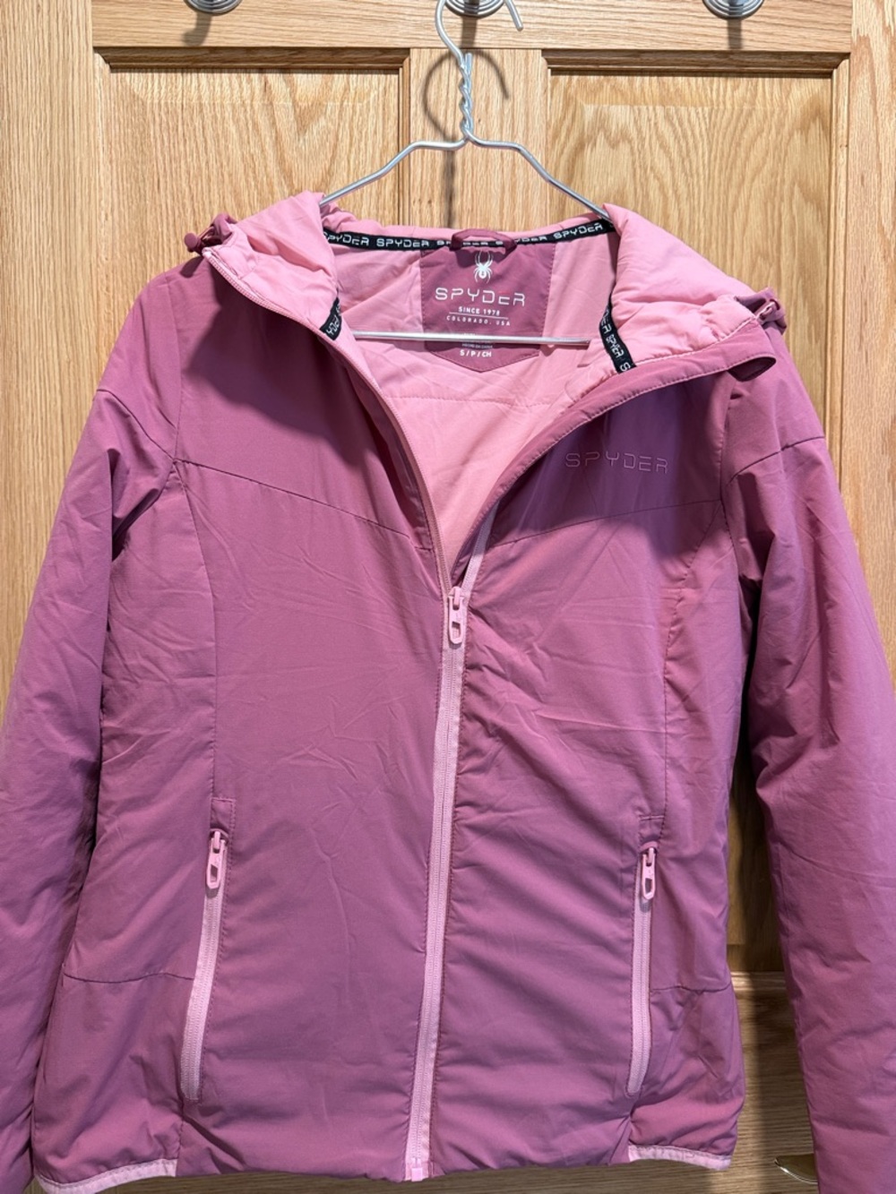 Spyder Women's Dusty Pink Hooded Ski Jacket